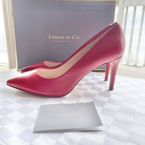 Louise et Cie Hanabeth Vespa Red Leather Pointed Toe Pumps - Picture 6 of 15